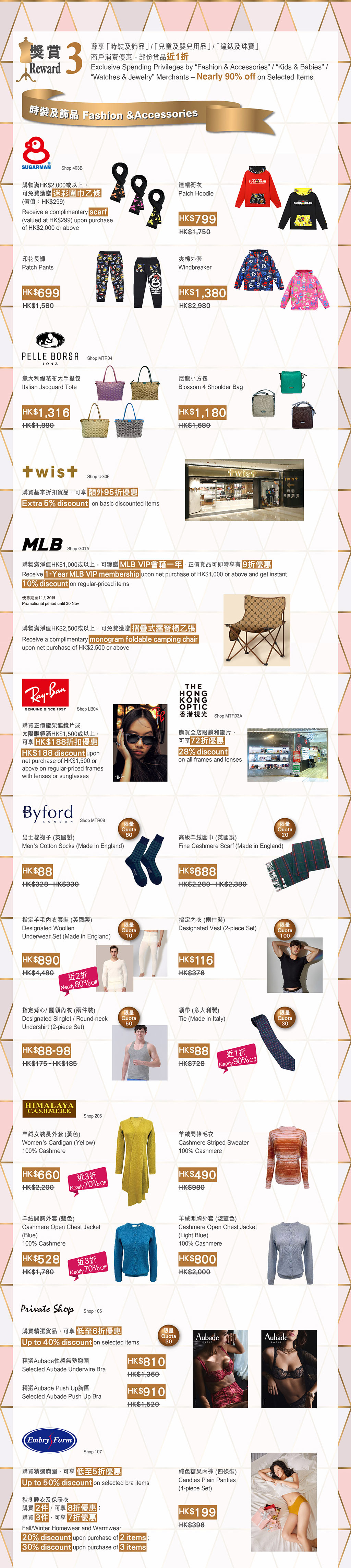 Fashion Fest 2022 : 消費換領HK$1星級禮品及HK$100 Francfranc 購物禮券/商戶優惠近1折